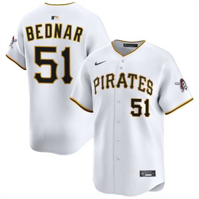 Men's Pittsburgh Pirates #51 David Bednar White 2025 Home Limited Stitched Jersey Dzhi,We sell and wholesale Men's Pittsburgh Pirates #51 David Bednar White 2025 Home Limited Stitched Jersey Dzhi on line form chian!